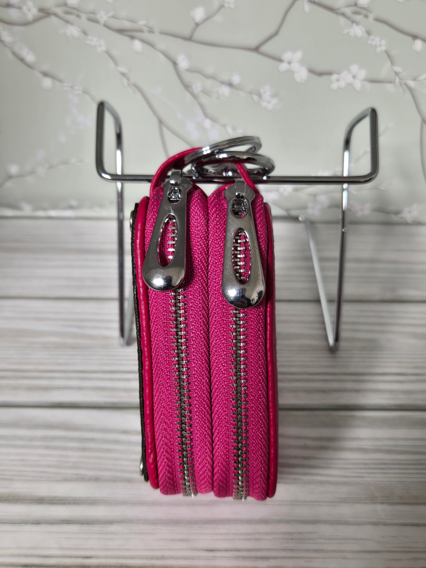 Double keyfob holder upcycled handmade