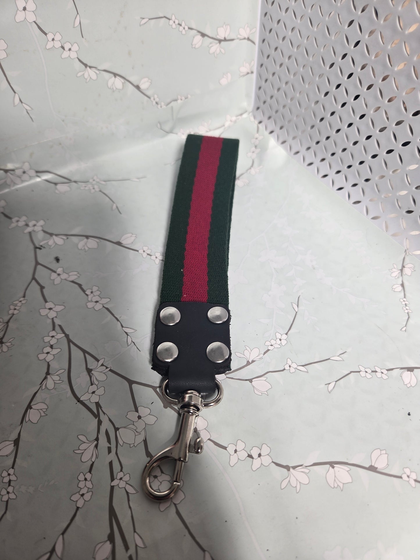 Upcycled wristlet silver hardware