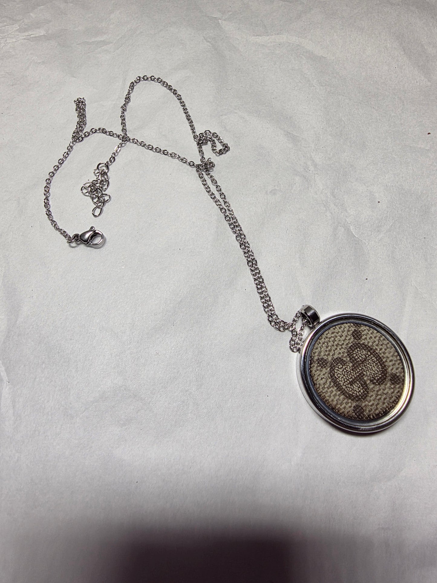 Upcycled stainless steel pendant and chain