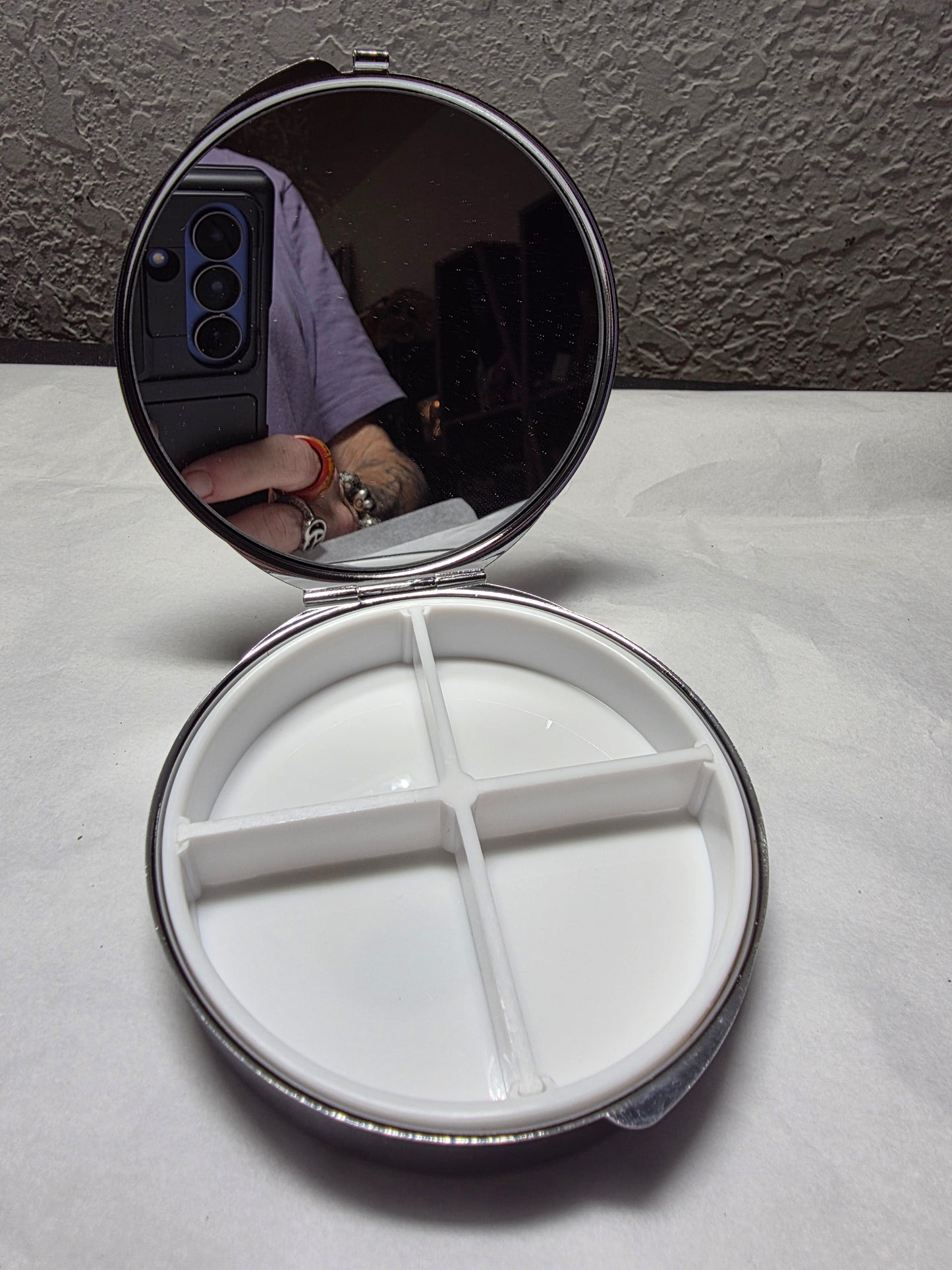 Large upcycled multi use pill case.
