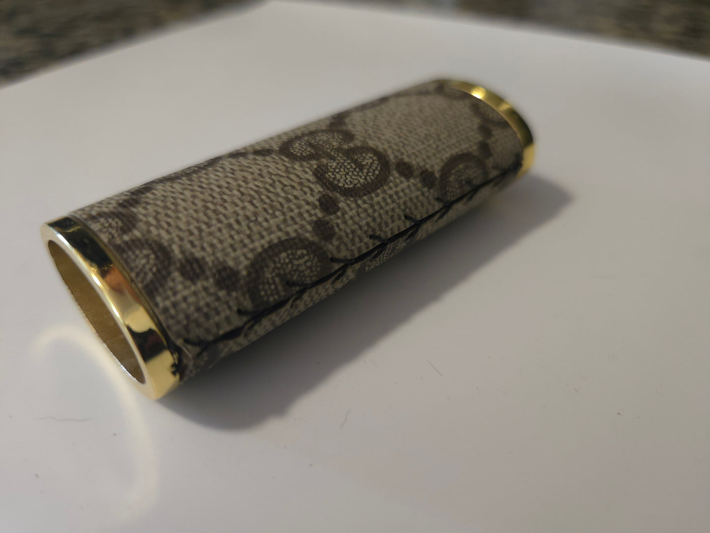 Upcycled lighter case fits normal Bic lighter. Hand sewn.