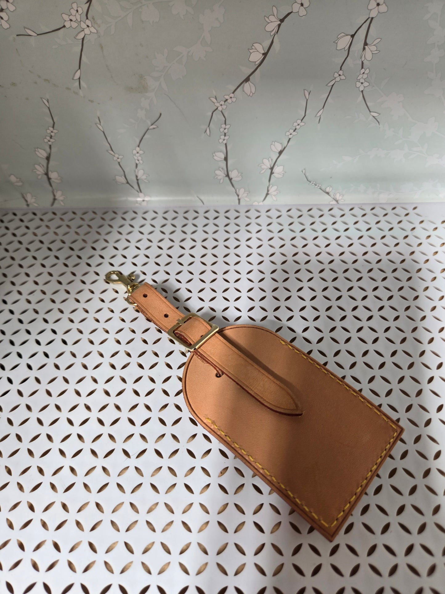 LIKE NEW Authentic luggage tag with upcycled bow bag charm.