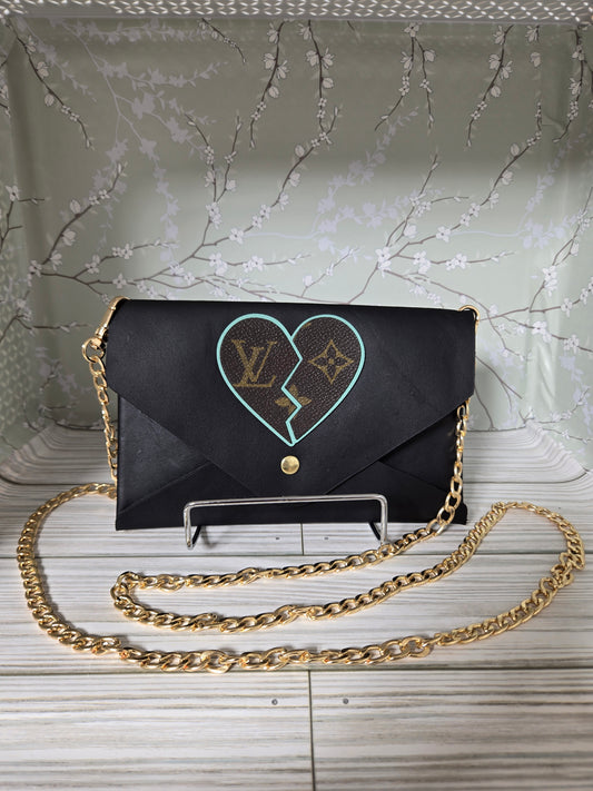Upcycled leather crossbody bag