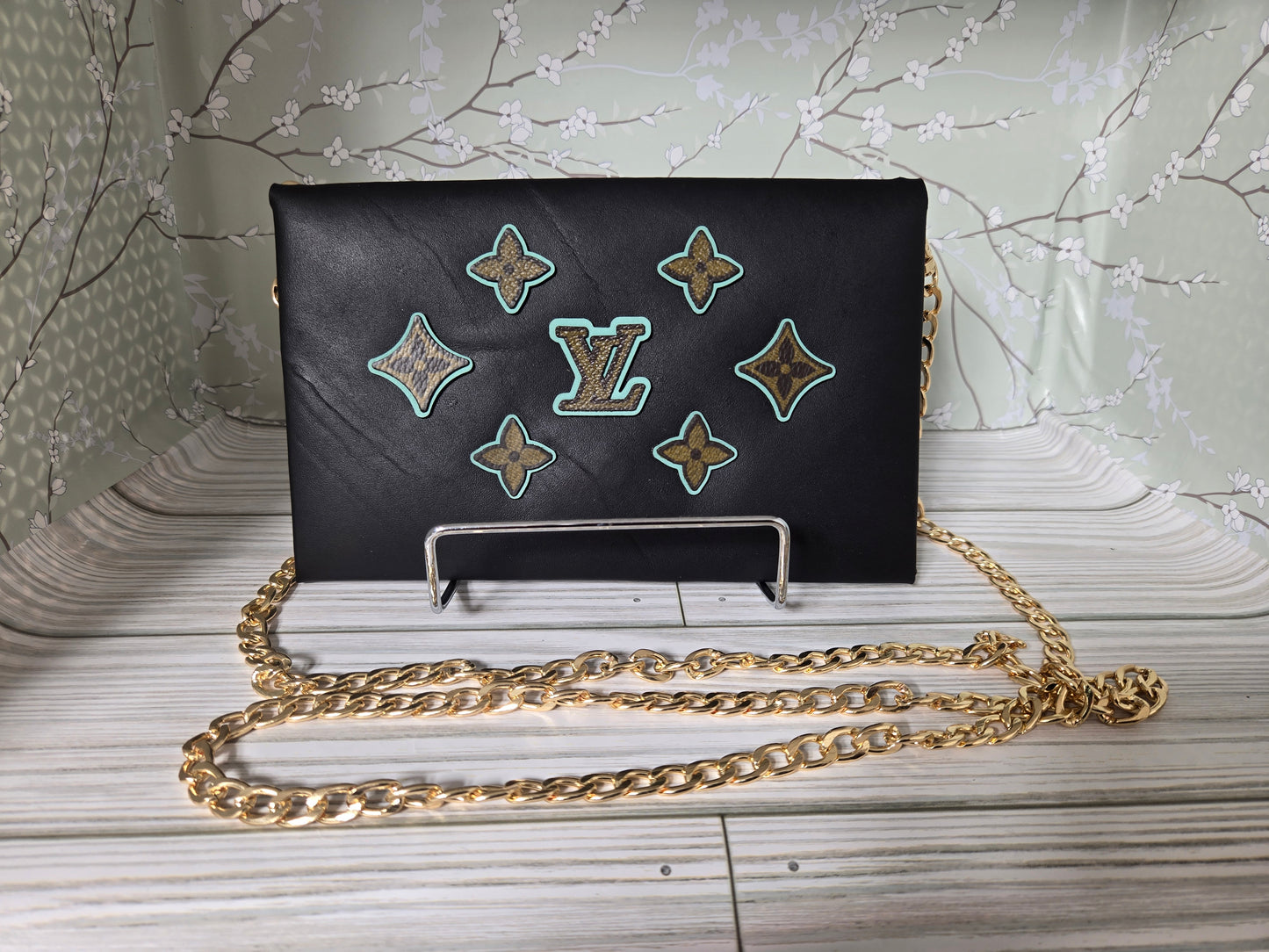 Upcycled leather crossbody bag