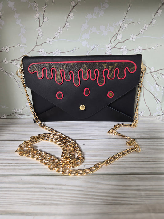 Upcycled leather crossbody bag