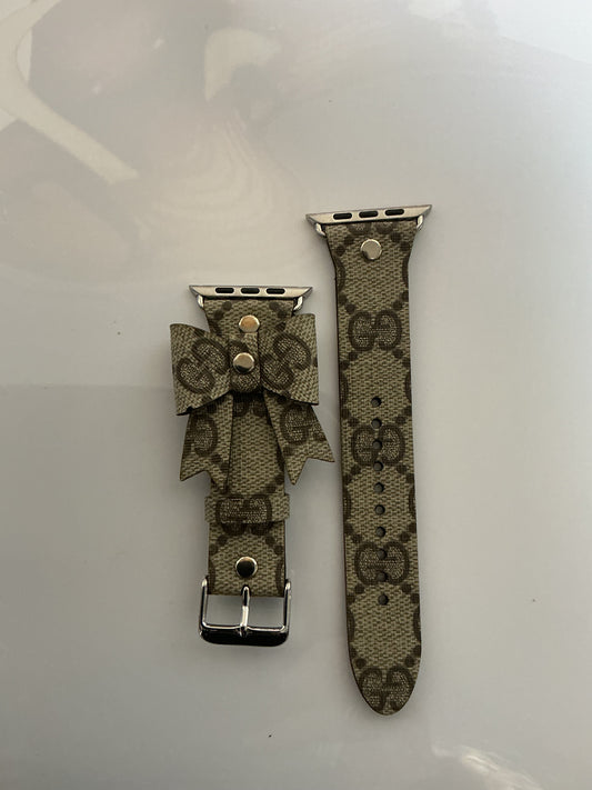 Upcycled watchband with bow