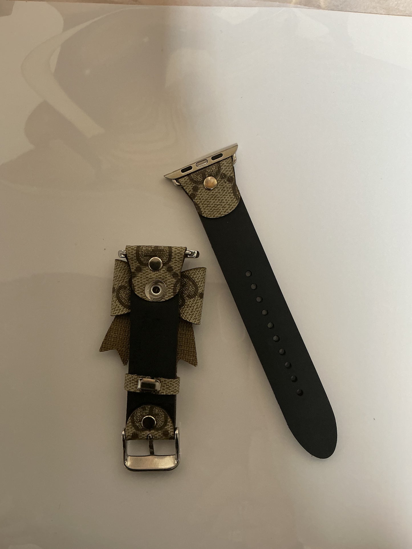 Upcycled watchband with bow
