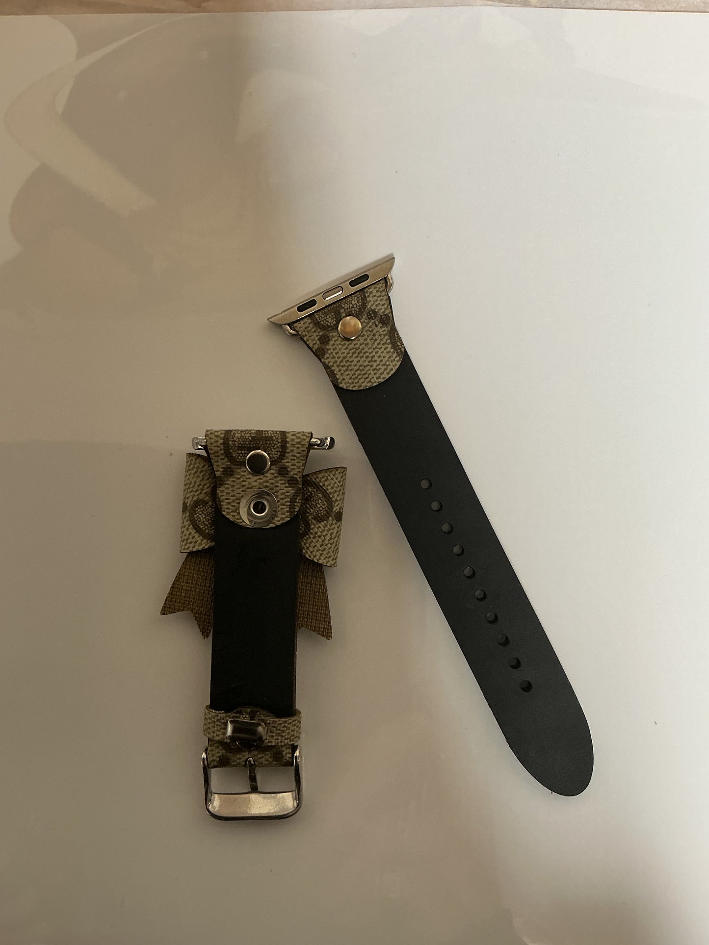 Upcycled watchband with bow