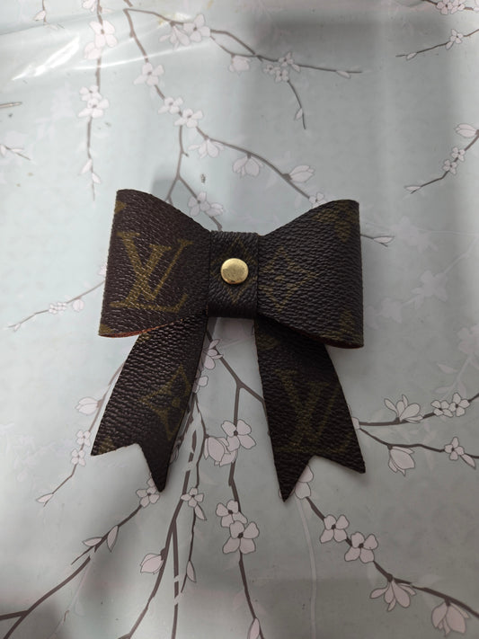 Upcycled clip in hair bow
