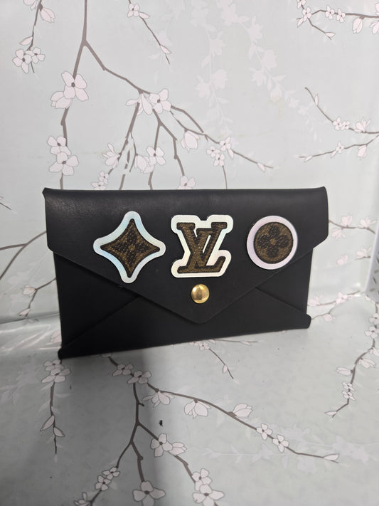 Upcycled holographic card holder medium size