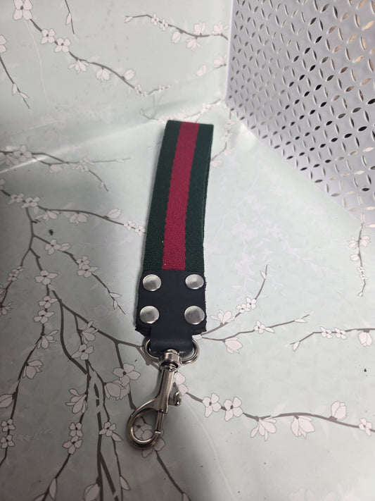 Upcycled wristlet silver hardware