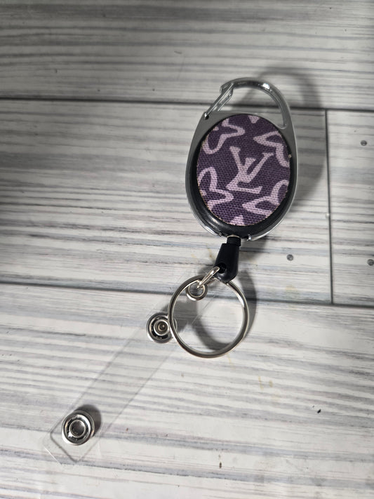 Upcycled double clip badge holder (clip on top & on the back)