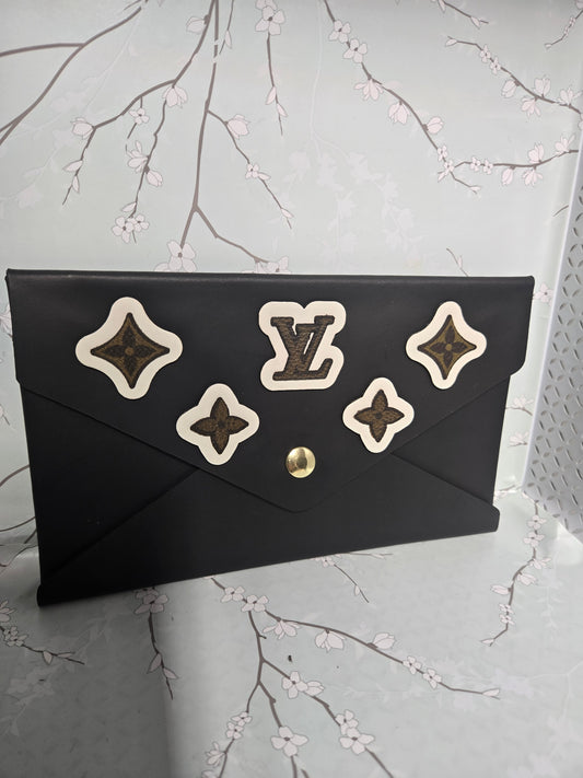 Glow in the dark leather card holder upcycled