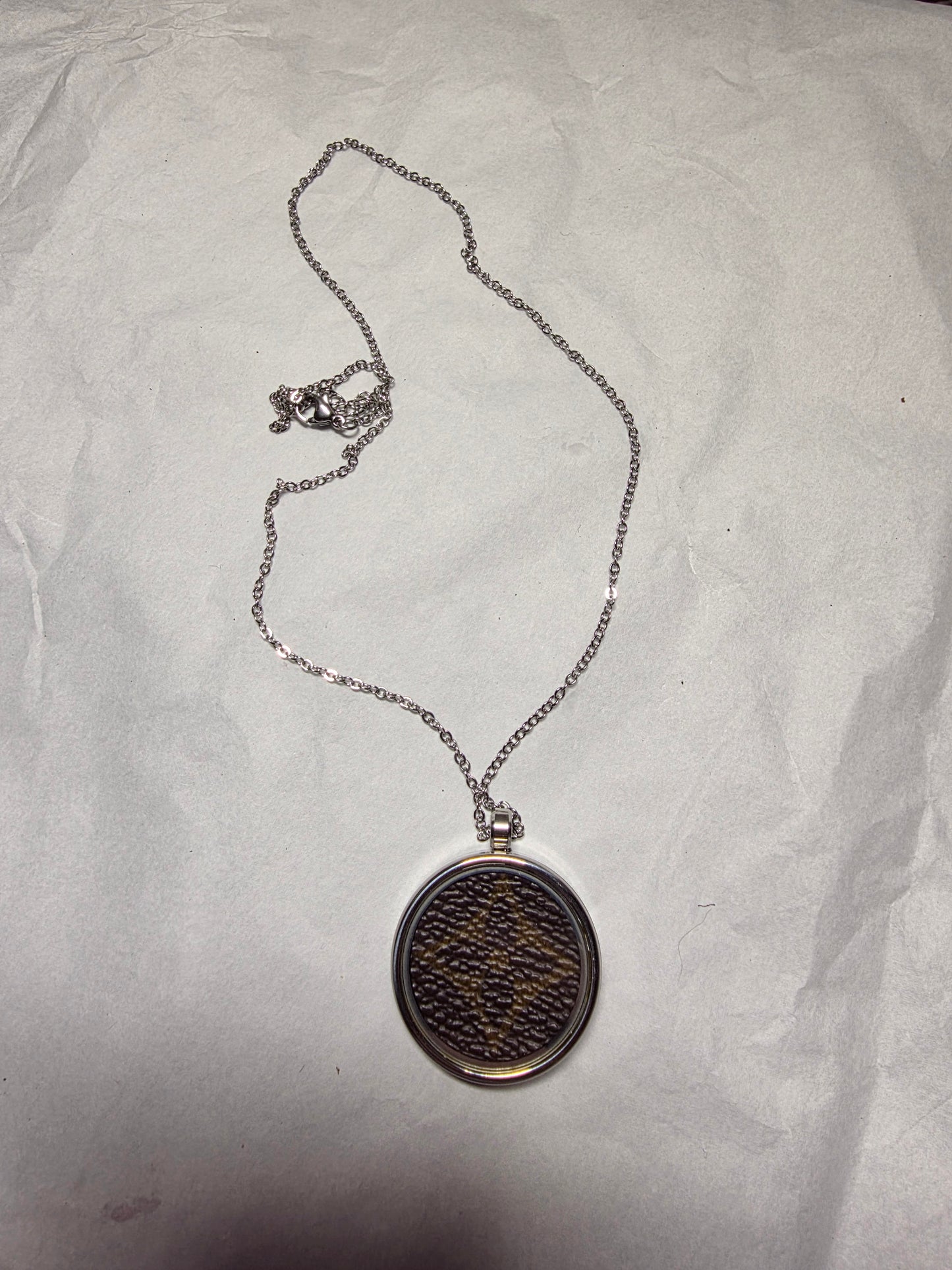 Upcycled stainless steel pendant and chain