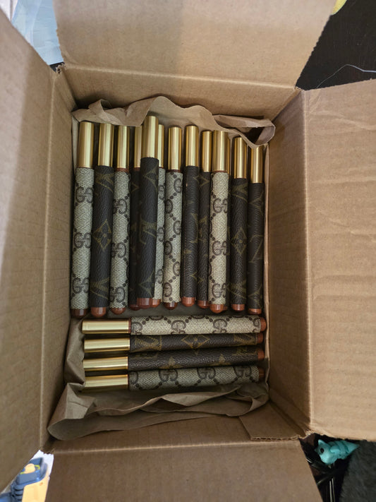 17 upcycled pens, handmade.