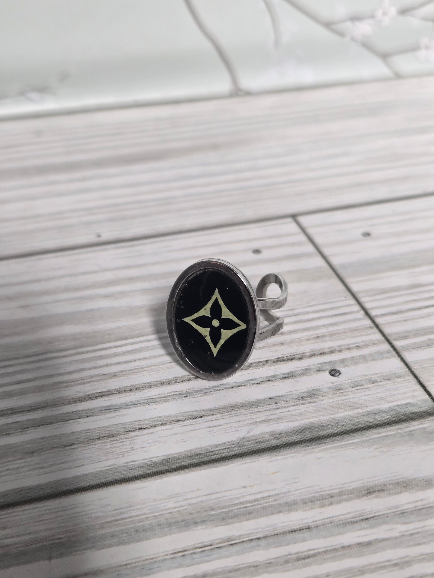 Upcycled stainless steel ring adjustable