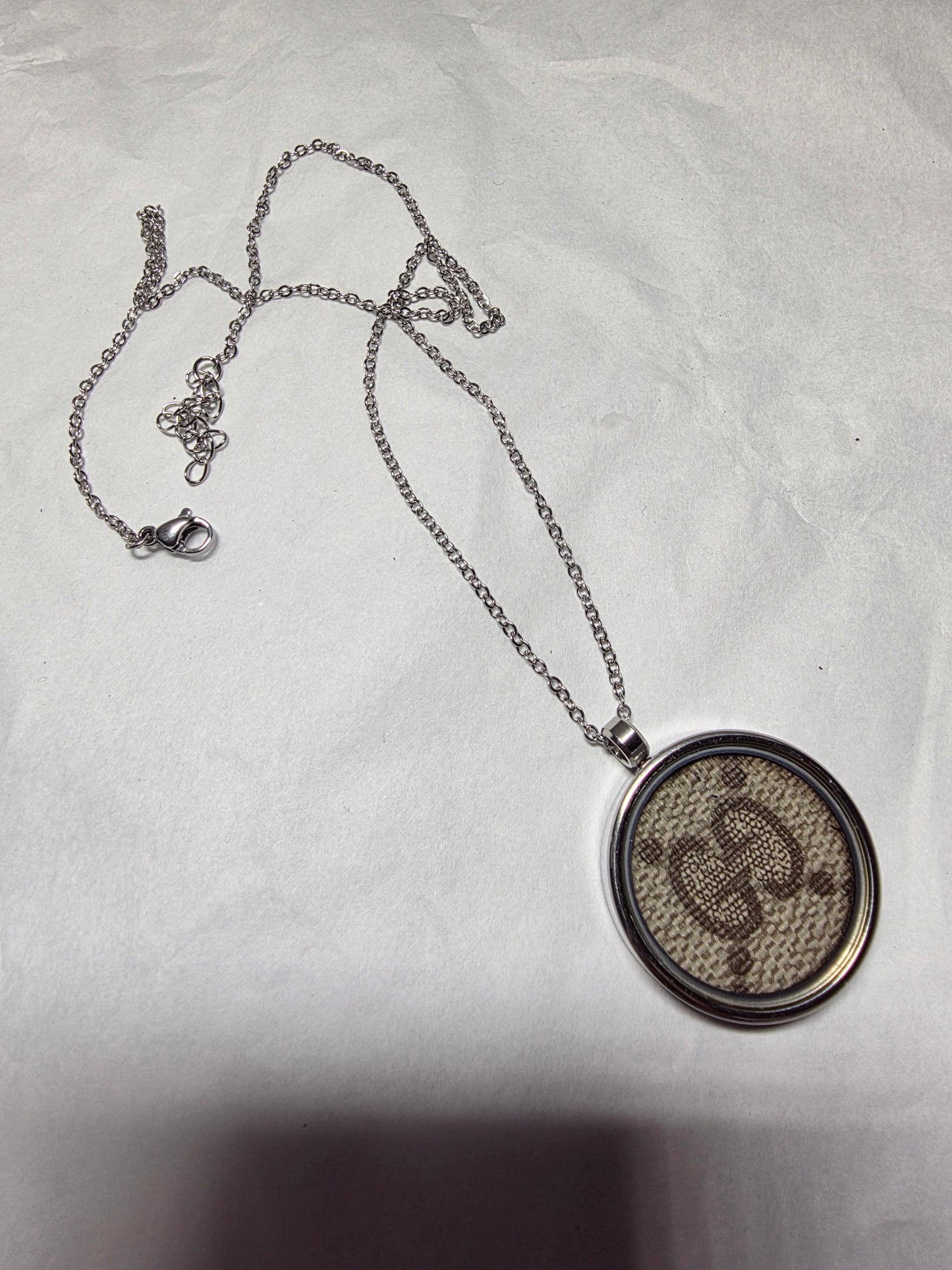 Upcycled stainless steel pendant and chain