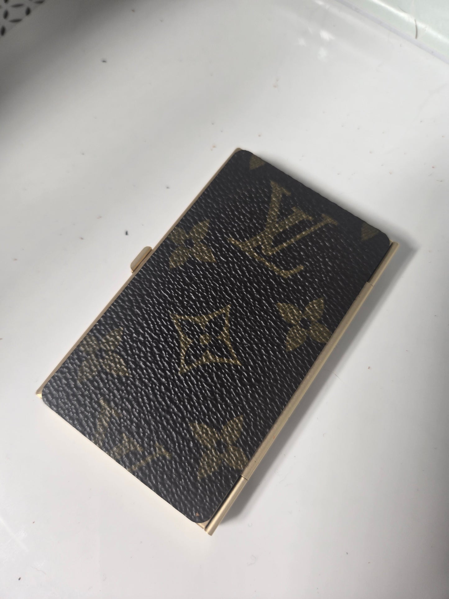 Thin lightweight upcycled card holder