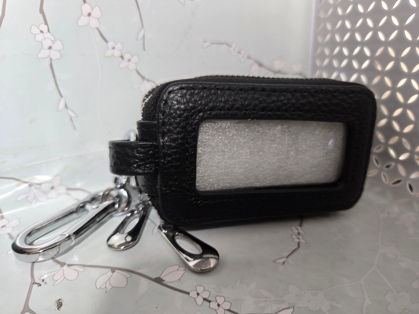 Upcycled double keyfob holder & 2 upcycled wristlet  combo
