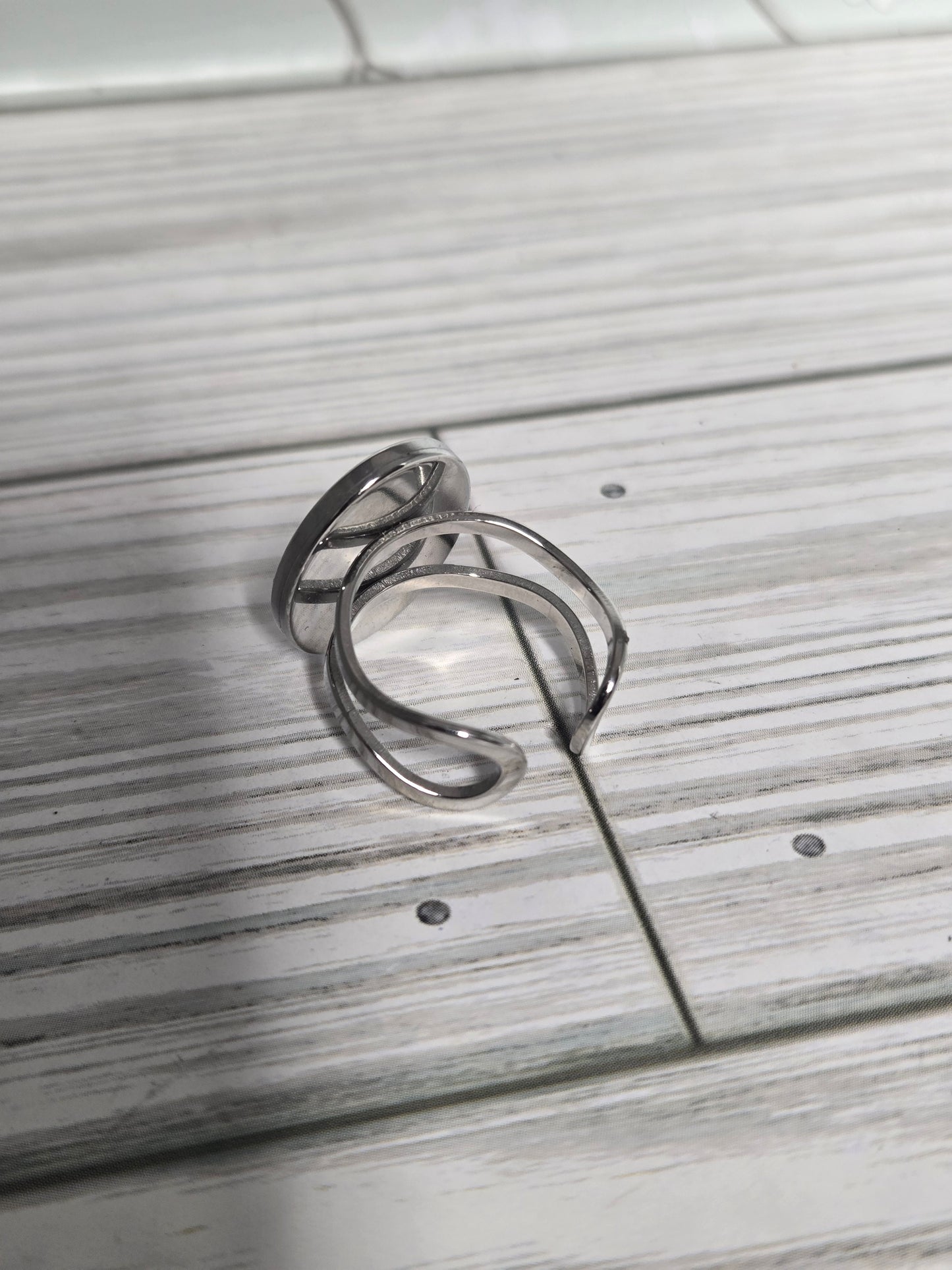 Upcycled steel adjustable ring