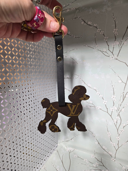 Upcycled handmade poodle bag charms