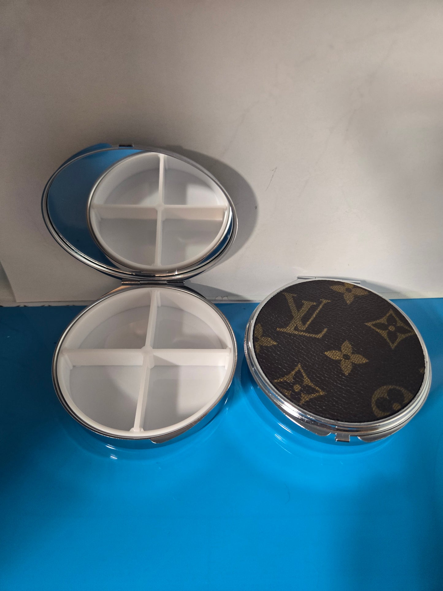 Large upcycled multi use pill case.