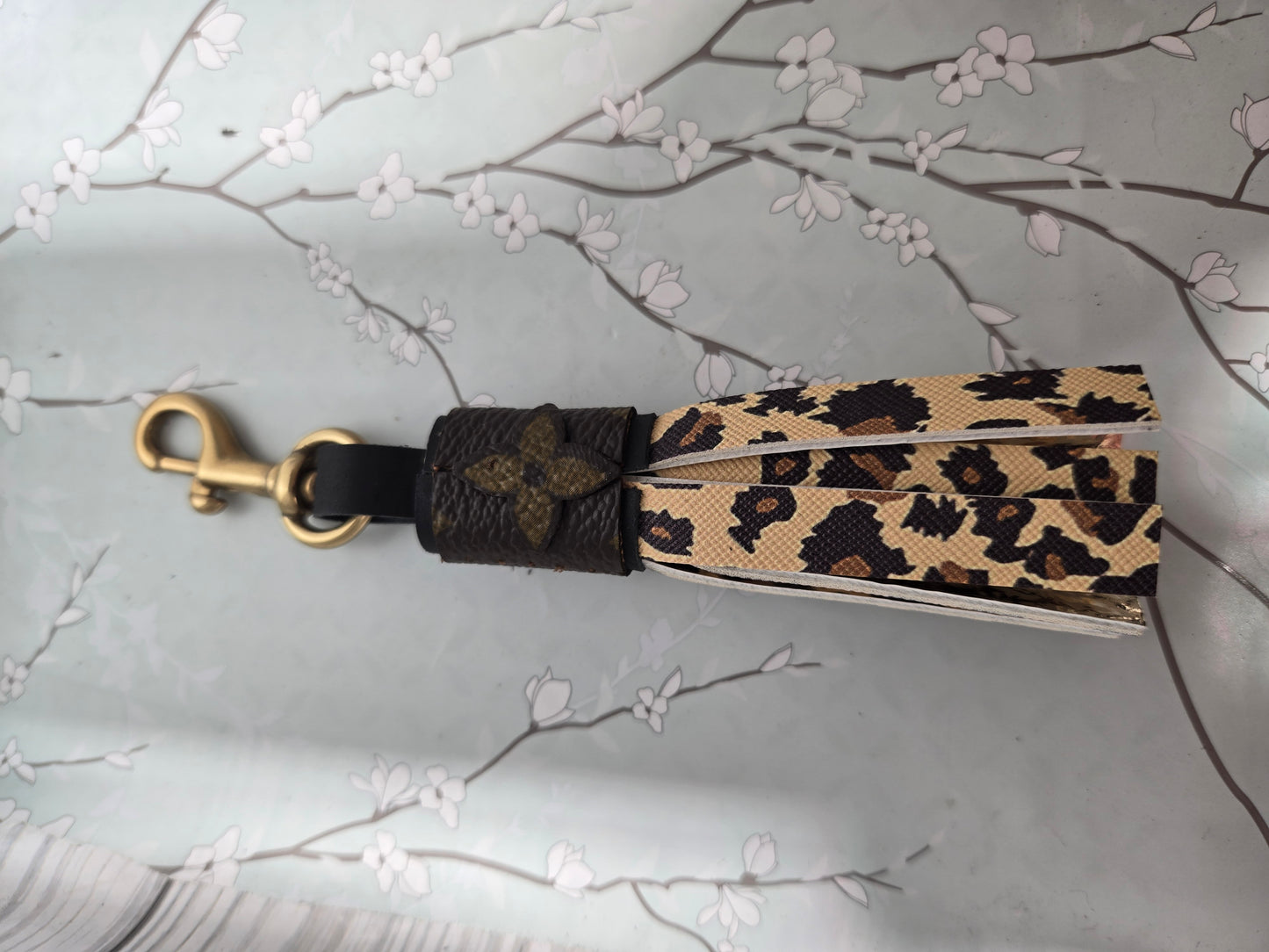Upcycled faux leather tassle