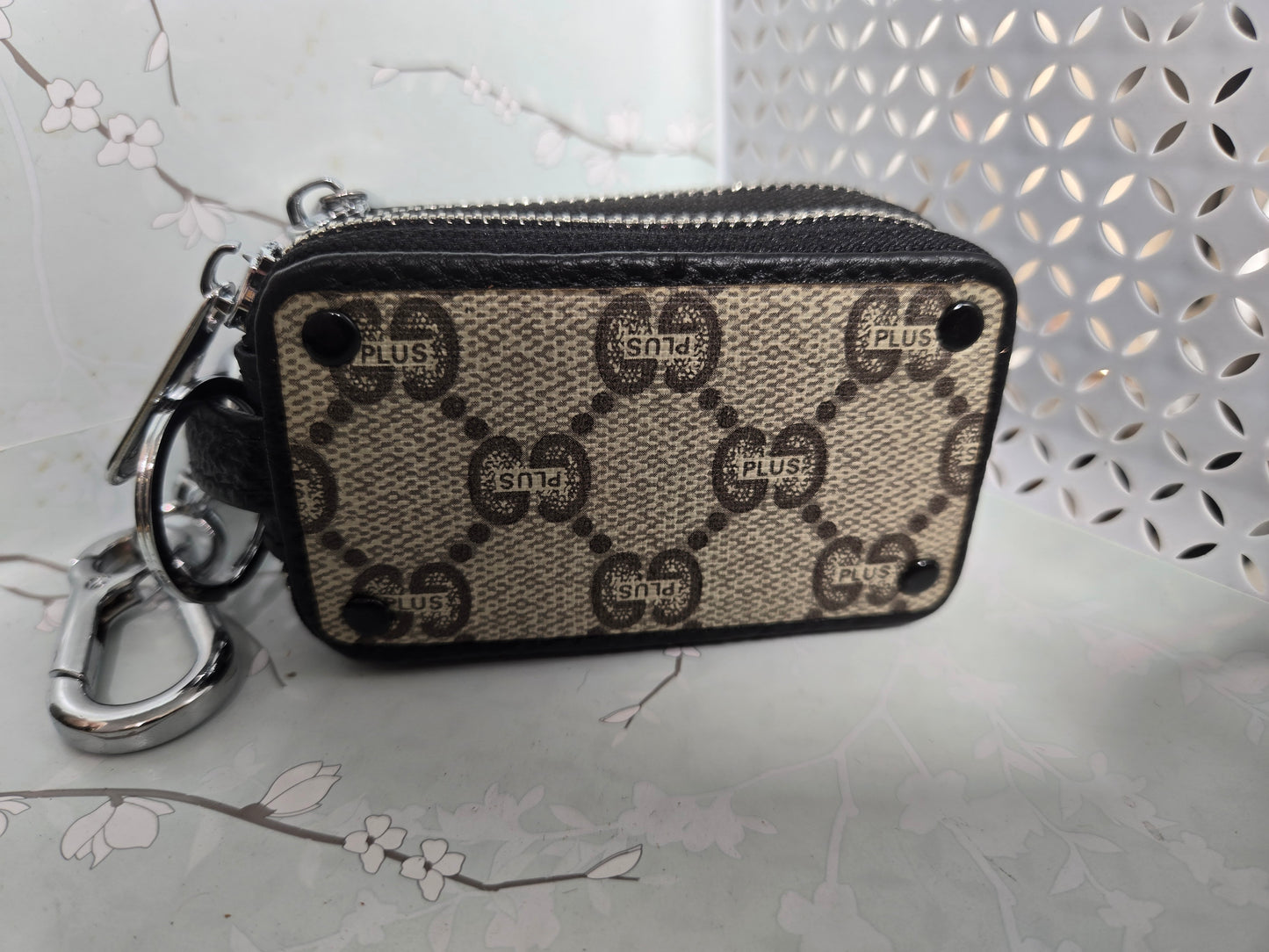 Upcycled double keyfob holder & 2 upcycled wristlet  combo