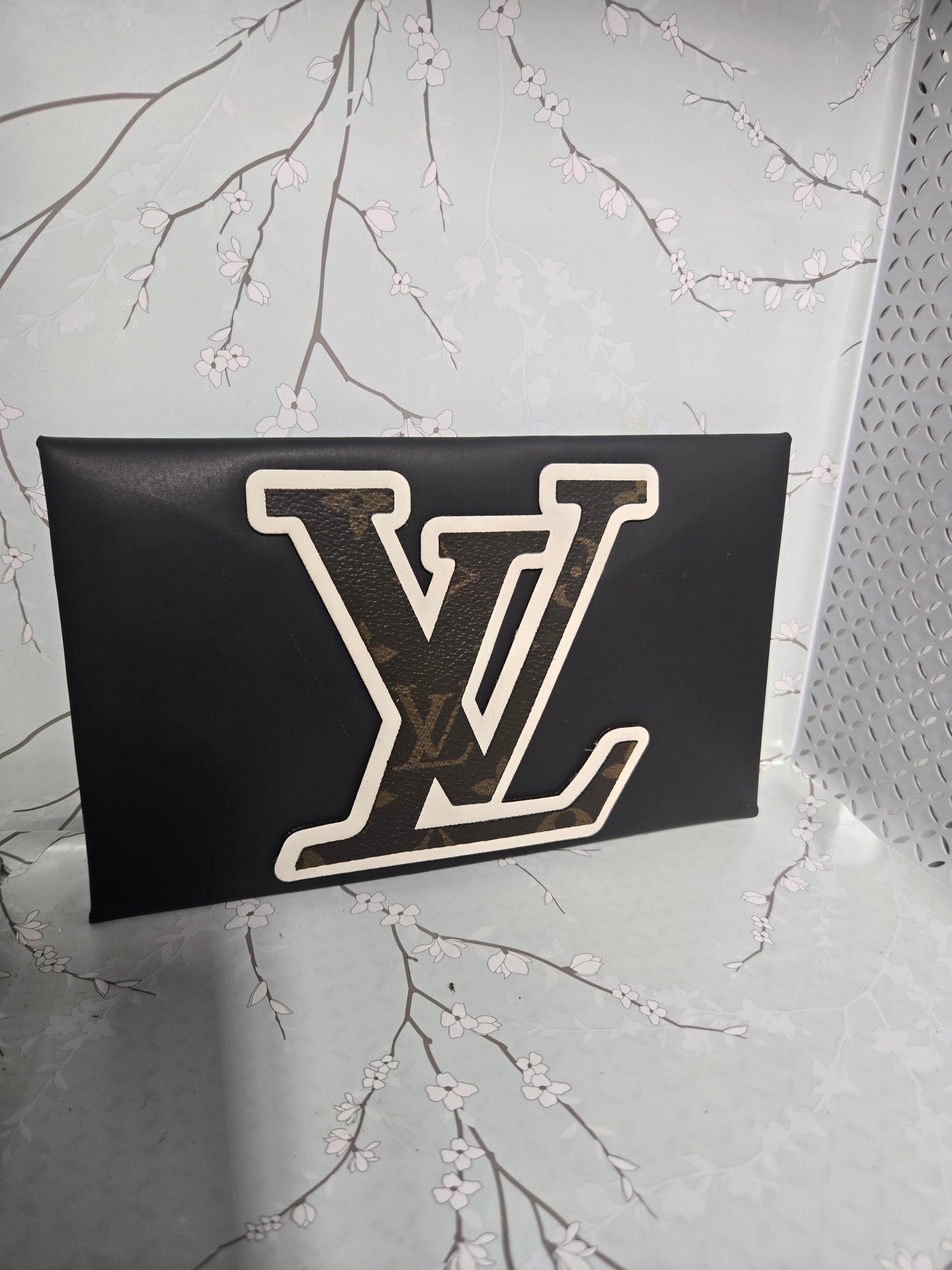 Glow in the dark leather card holder upcycled