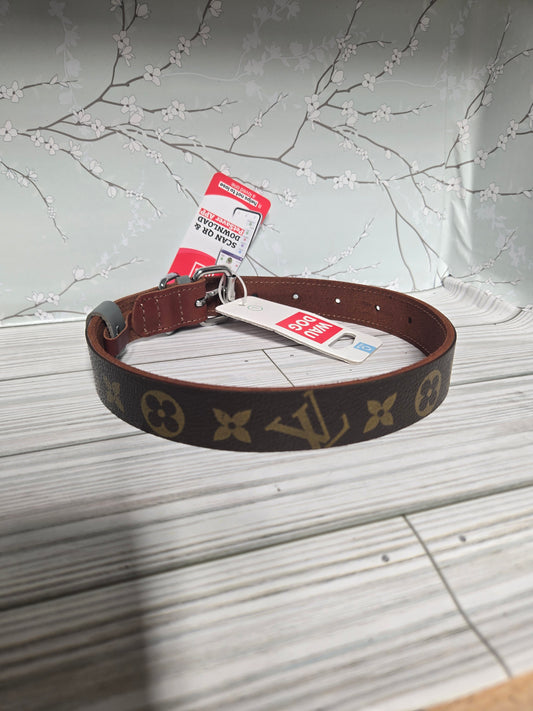 Upcycled dog collar brown