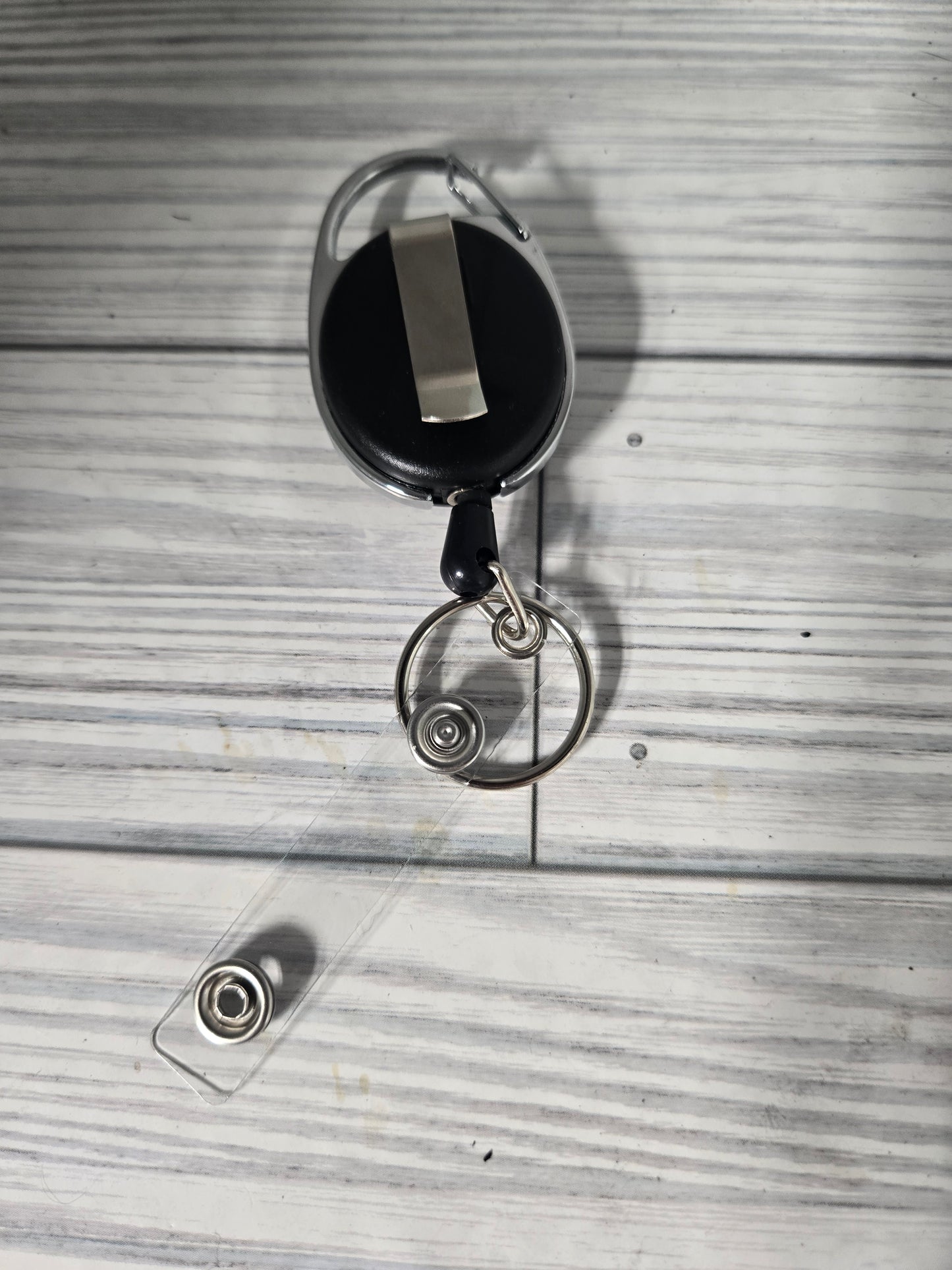Upcycled double clip badge holder (clip on top & on the back)